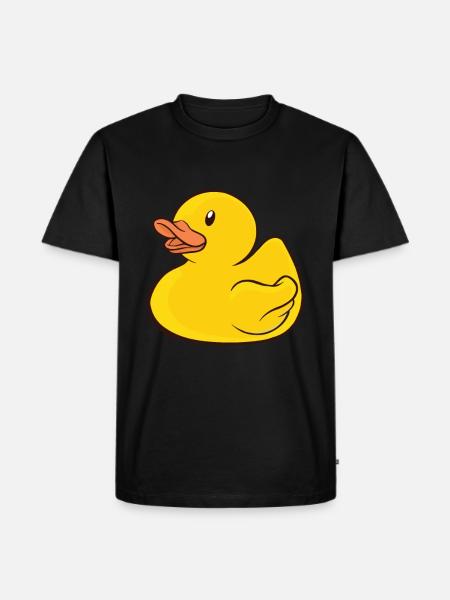Badeente Gummiente - Männer Premium Bio T-Shirt - Schwarz