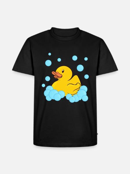 Badeente Gummiente - Männer Premium Bio T-Shirt - Schwarz