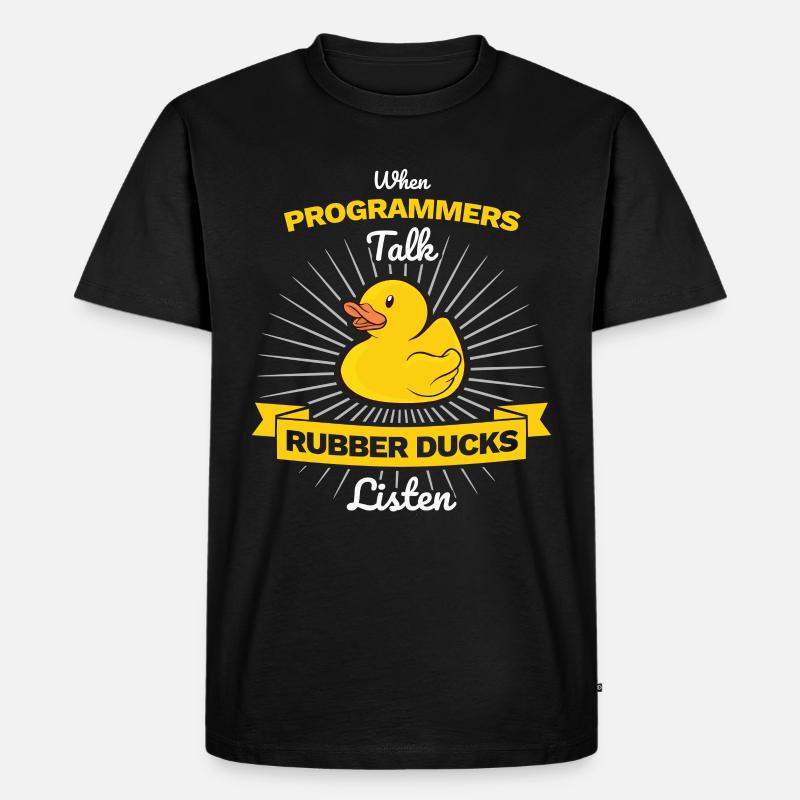 Programmer rubber duck debug - Men's Premium Organic T-Shirt - black
