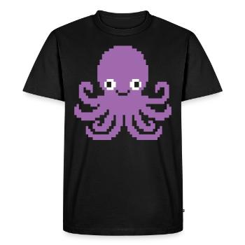Retro 8-Bit Pixel Octopus Gamer Squid Ward Kalmar - Men's Premium Organic T-Shirt - black - Front - Nico (187cm)