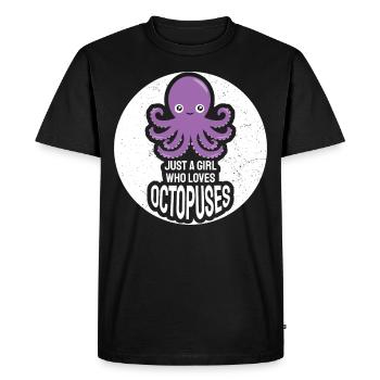 Just A Girl Who Loves Octopuses Squid Ward Octopus - Men's Premium Organic T-Shirt - black - Front - Nico (187cm)