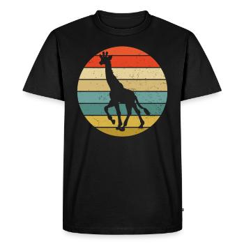Années 70 Années 80 Vintage Giraffe Retro Design - T-shirt Premium bio Homme - noir - Devant - Nico (187cm)