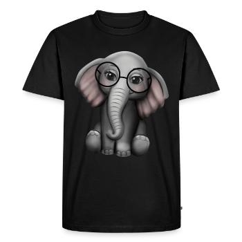 Éléphant mignon cadeau de lunettes de nerd - T-shirt Premium bio Homme - noir - Devant - Nico (187cm)