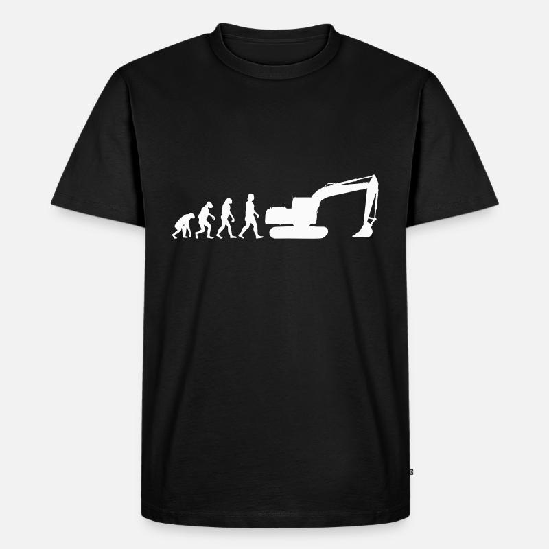 Excavator Dredger Evolution - Men's Premium Organic T-Shirt - black