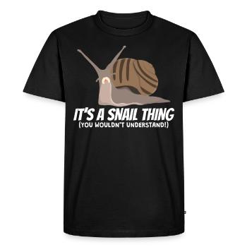 C'est un cadeau d'escargot - T-shirt Premium bio Homme - noir - Devant - Nico (187cm)