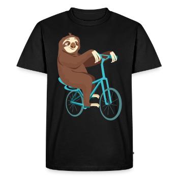Cycling Sloth Bicycle Biking Cyclist Gift Sloth - Men's Premium Organic T-Shirt - black - Front - Nico (187cm)