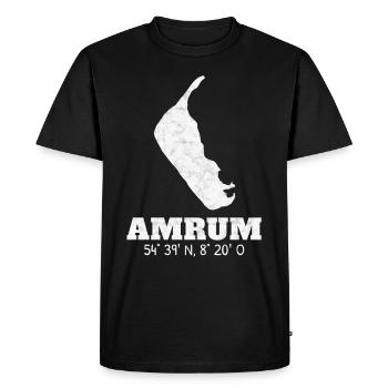 Coordonnées Amrum Mer du Nord - T-shirt Premium bio Homme - noir - Devant - Nico (187cm)