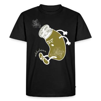 Mélangeur à poivre éternué - T-shirt Premium bio Homme - noir - Devant - Nico (187cm)