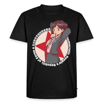 Corée du Nord Kim Yo Jong Anime Waifu - T-shirt Premium bio Homme - noir - Devant - Nico (187cm)