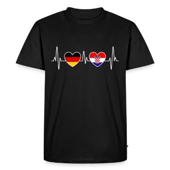 Croatie Allemagne Herzschlag EKG - voyage - T-shirt Premium bio Homme - noir - Devant - Nico (187cm)