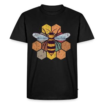 Abeille abeille vintage rétro abeille - T-shirt Premium bio Homme - noir - Devant - Nico (187cm)
