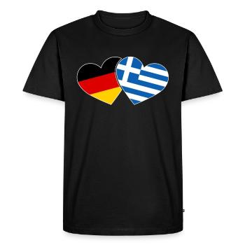 La Grèce et l'Allemagne cœur de vacances en Crète - T-shirt Premium bio Homme - noir - Devant - Nico (187cm)