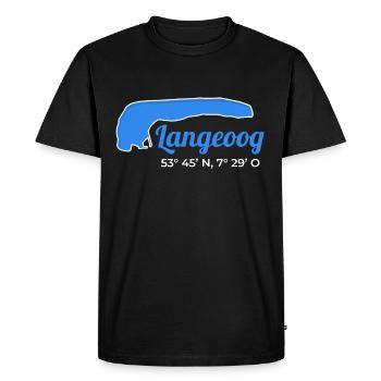 Langeoog Coordonnées mer du Nord île vacances - T-shirt Premium bio Homme - noir - Devant - Nico (187cm)