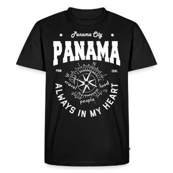Panama City - Panama - Men's Premium Organic T-Shirt - black - Front - Nico (187cm)