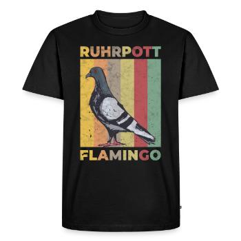 Ruhrpott Flamingo Ruhrgebiet Stadttaube Taube - Männer Premium Bio T-Shirt - Schwarz - Vorne - Nico (187cm)