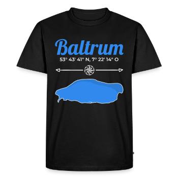 Baltrum Coordonnées Mer du Nord Île Vacances Voyage - T-shirt Premium bio Homme - noir - Devant - Nico (187cm)