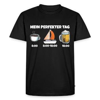 Boot Kapitän Mein Perfekter Tag Segelboot Geschenk - Männer Premium Bio T-Shirt - Schwarz - Vorne - Nico (187cm)