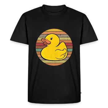 Yellow rubber duck bath toy bathtub gift - Men's Premium Organic T-Shirt - black - Front - Nico (187cm)