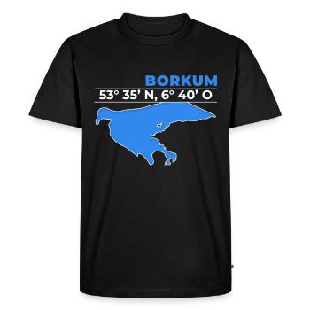 Borkum coordonne les vacances sur l'île de la mer du Nord - T-shirt Premium bio Homme - noir - Devant - Nico (187cm)