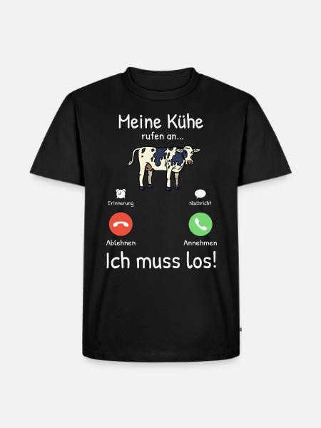Mine køer kalder - landmand landmand - Herre Premium økologisk T-shirt - sort