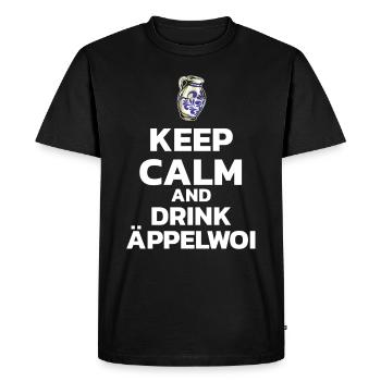 Keep Calm and drink Äppelwoi Bembel Apfelwein - Männer Premium Bio T-Shirt - Schwarz - Vorne - Nico (187cm)