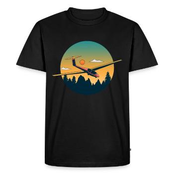 Planeur planeur planeur planeur rétro vintage - T-shirt Premium bio Homme - noir - Devant - Nico (187cm)