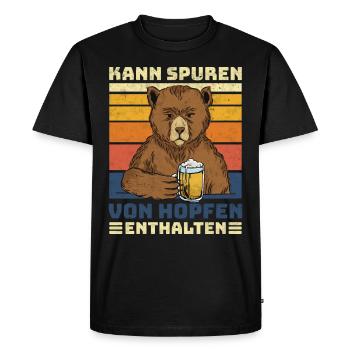 Kann Spuren von Hopfen enthalten Bär mit Bier Bier - Männer Premium Bio T-Shirt - Schwarz - Vorne - Nico (187cm)