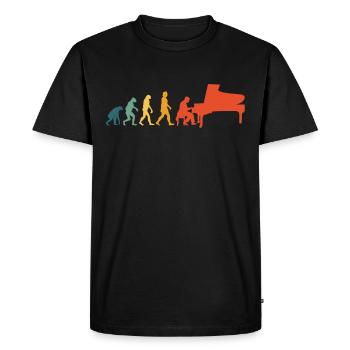 Piano piano evolution pianist grand piano gift - Men's Premium Organic T-Shirt - black - Front - Nico (187cm)