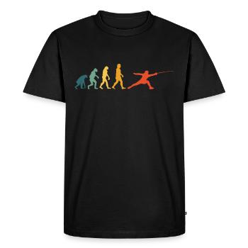 Fencer Evolution Fencing Fight Fencing Vintage Retro - Men's Premium Organic T-Shirt - black - Front - Nico (187cm)