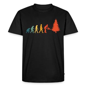 Tree Feller Chainsaw Chainsaw Evolution Retro - Men's Premium Organic T-Shirt - black - Front - Nico (187cm)