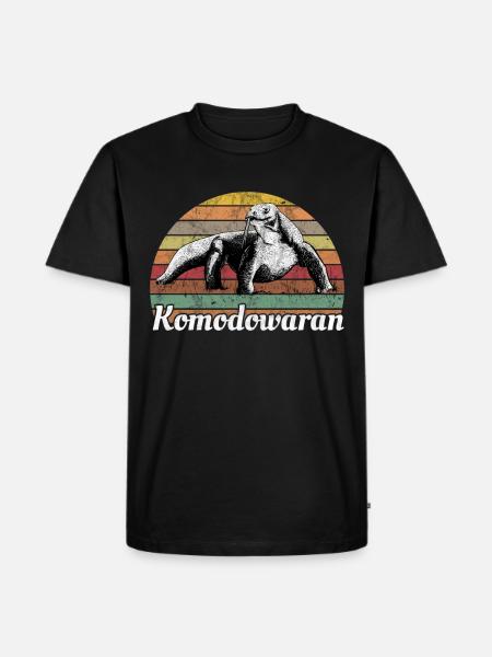 Dragon de Komodo Reptile de Komodo vintage - Herre Premium økologisk T-shirt - sort