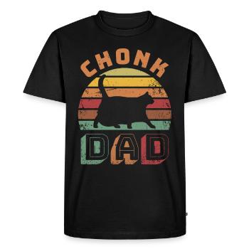 Fat Cat Chonk Dad Scale Chonky Meme Cat Gift - T-shirt Premium bio Homme - noir - Devant - Nico (187cm)