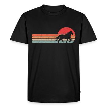 Cheval islandais Tölt Equitation Rétro - T-shirt Premium bio Homme - noir - Devant - Nico (187cm)
