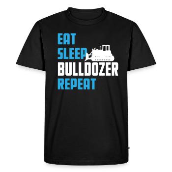 Manger. Dormir. Bulldozer. Répéter. - T-shirt Premium bio Homme - noir - Devant - Nico (187cm)