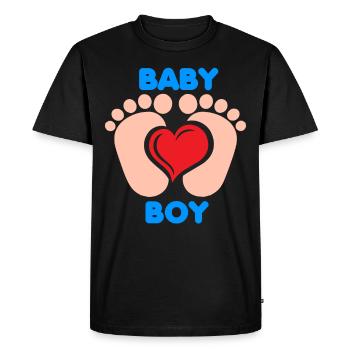 Bébé pieds coeur frère bébé garçon naissance - T-shirt Premium bio Homme - noir - Devant - Nico (187cm)