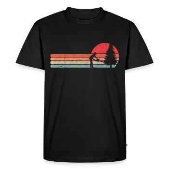 Lumberjack Chainsaw Chainsaw Retro Vintage - Men's Premium Organic T-Shirt - black - Front - Nico (187cm)