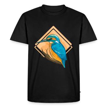 Oiseau bleu Kingfisher - T-shirt Premium bio Homme - noir - Devant - Nico (187cm)