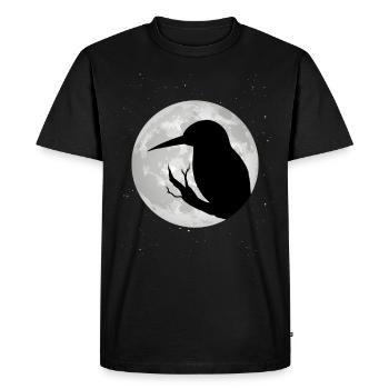 Kingfisher Moon Blue Bird - T-shirt Premium bio Homme - noir - Devant - Nico (187cm)