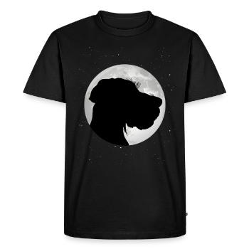 German Wirehaired Pointer Moon Hound Dogs - Men's Premium Organic T-Shirt - black - Front - Nico (187cm)