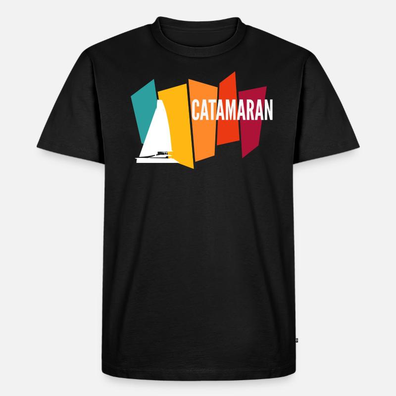 Catamaran - Männer Premium Bio T-Shirt - Schwarz