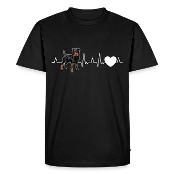 Allemand Jagdterrier Heartbeat Hound Chiens Ge - T-shirt Premium bio Homme - noir - Devant - Nico (187cm)