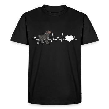 Deutsch Drahthaar Herzschlag Jagdhund Hund - Männer Premium Bio T-Shirt - Schwarz - Vorne - Nico (187cm)