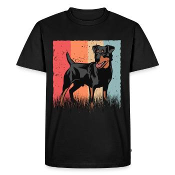 Cadeau rétro vintage allemand Jagdterrier - T-shirt Premium bio Homme - noir - Devant - Nico (187cm)
