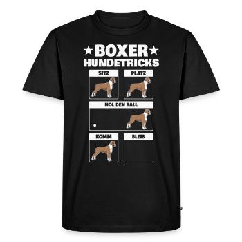 Boxer dog tricks dog - Men's Premium Organic T-Shirt - black - Front - Nico (187cm)