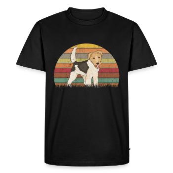 Fox Terrier Vintage Fox Terrier à poil dur - T-shirt Premium bio Homme - noir - Devant - Nico (187cm)