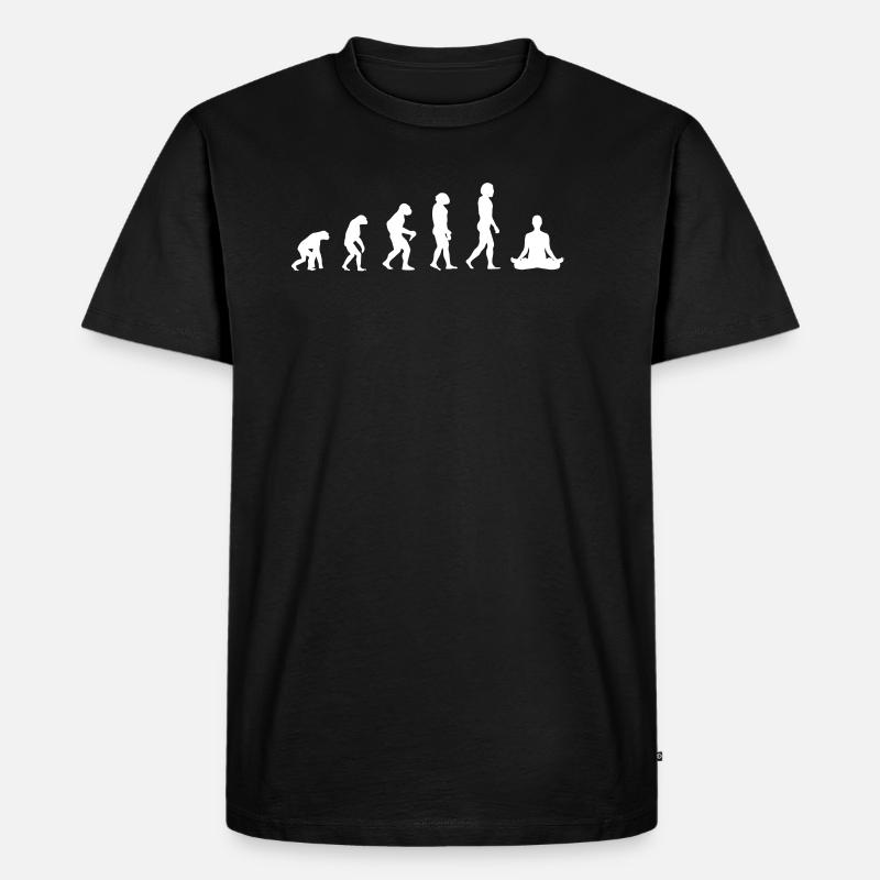 evolution of meditation - Männer Premium Bio T-Shirt - Schwarz