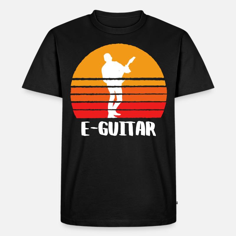 E-Guitar Sunset - Männer Premium Bio T-Shirt - Schwarz