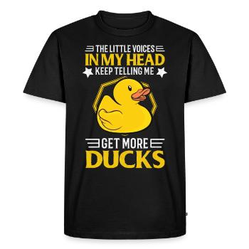 Canards en caoutchouc Canards en caoutchouc Collectionneur de canards en caoutchouc disant - T-shirt Premium bio Homme - noir - Devant - Nico (187cm)