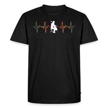 Retro cellist tshirt - Men's Premium Organic T-Shirt - black - Front - Nico (187cm)