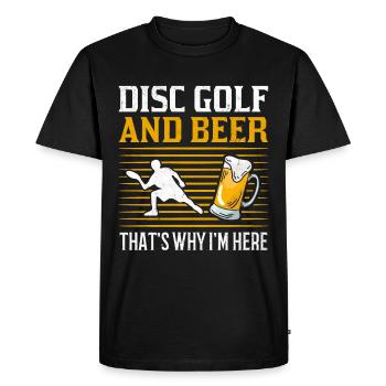 Disc golf and Beer That's why I'm here Disc golf - Men's Premium Organic T-Shirt - black - Front - Nico (187cm)